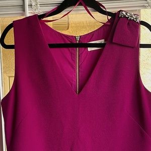 Hot Pink Dress - Eliza J Bow Embellished Shoulder Shift Dress Size 10